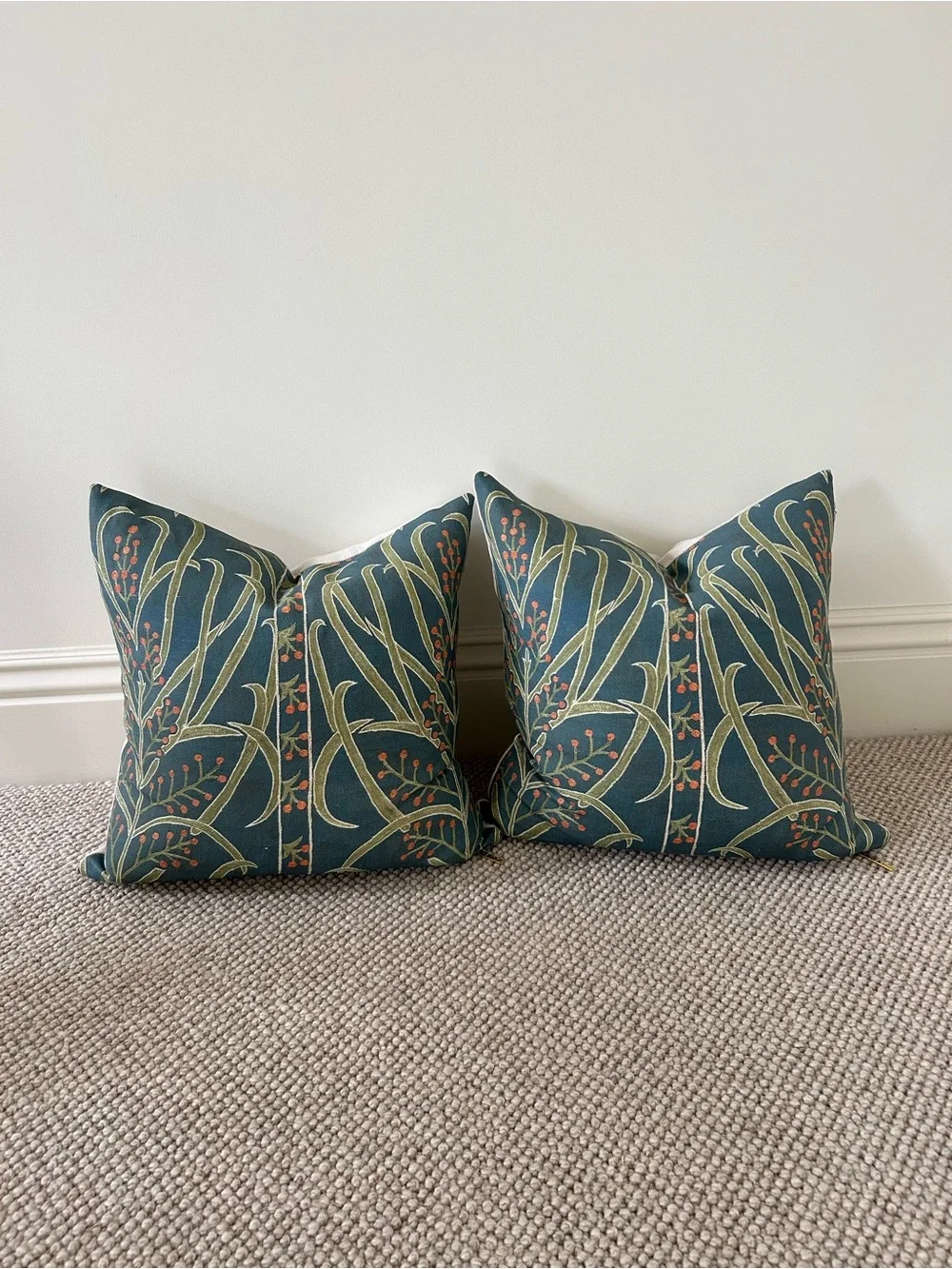 St. Frank Teal Vines Suzani Accent Pillows